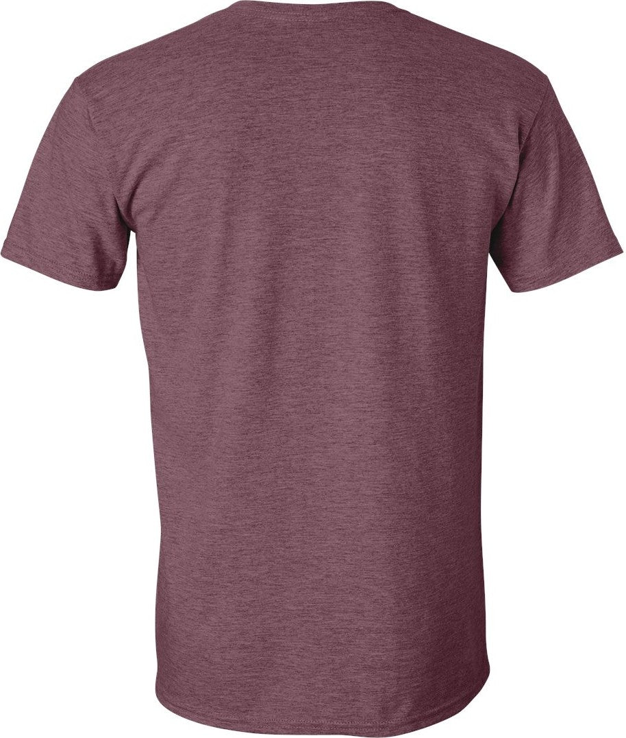 Rear View of Heather Maroon Softstyle® T-Shirt - 64000
