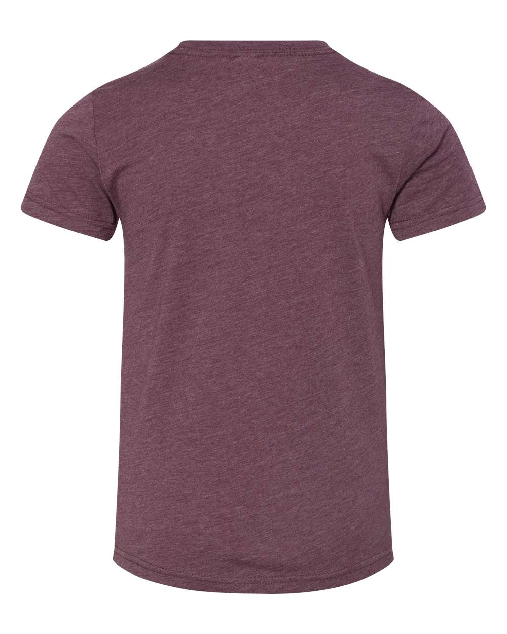 Rear View of Heather Maroon Youth CVC Jersey Tee - 3001YCVC