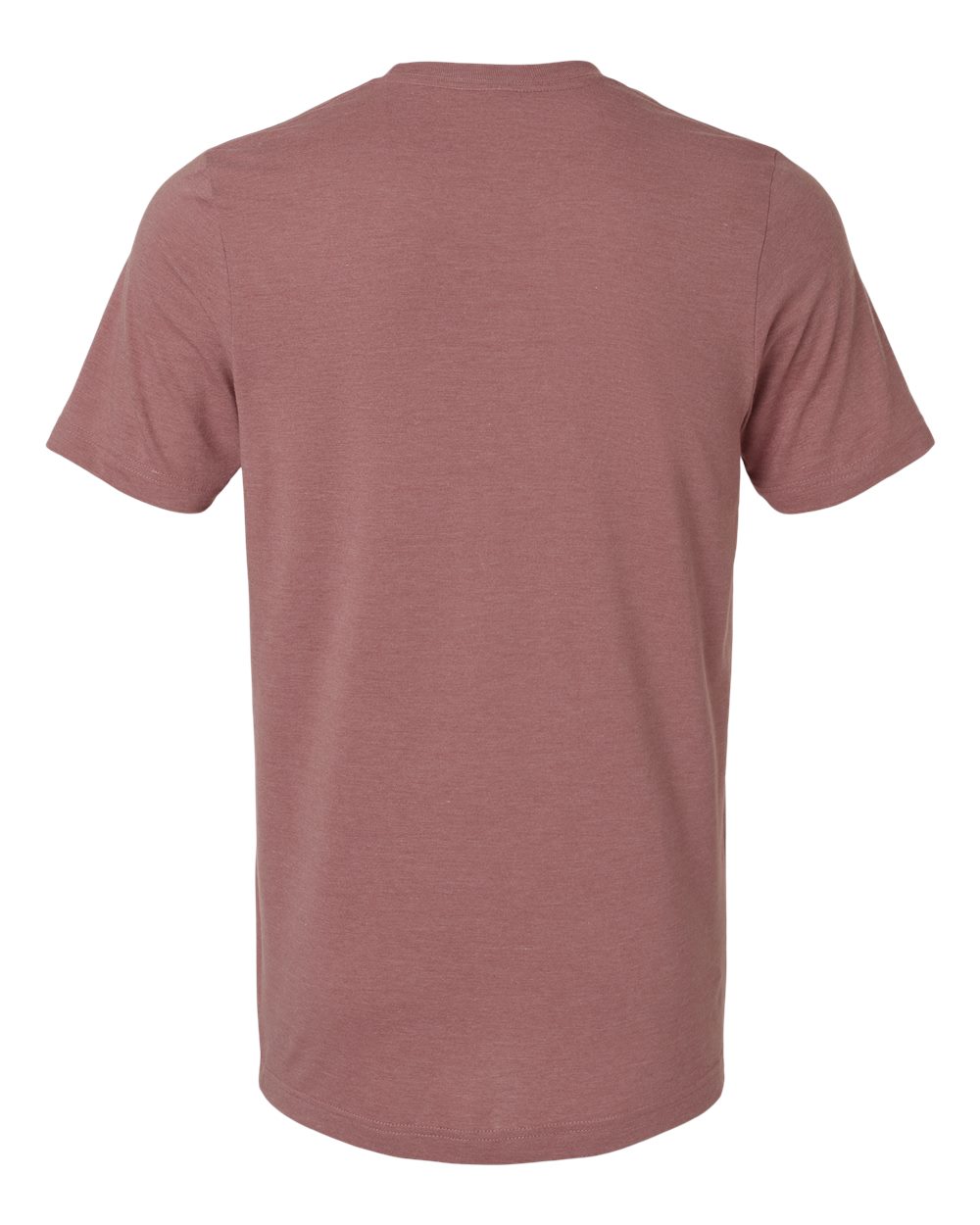 Rear View of Heather Mauve Combed CVC T-Shirt - 602CVC