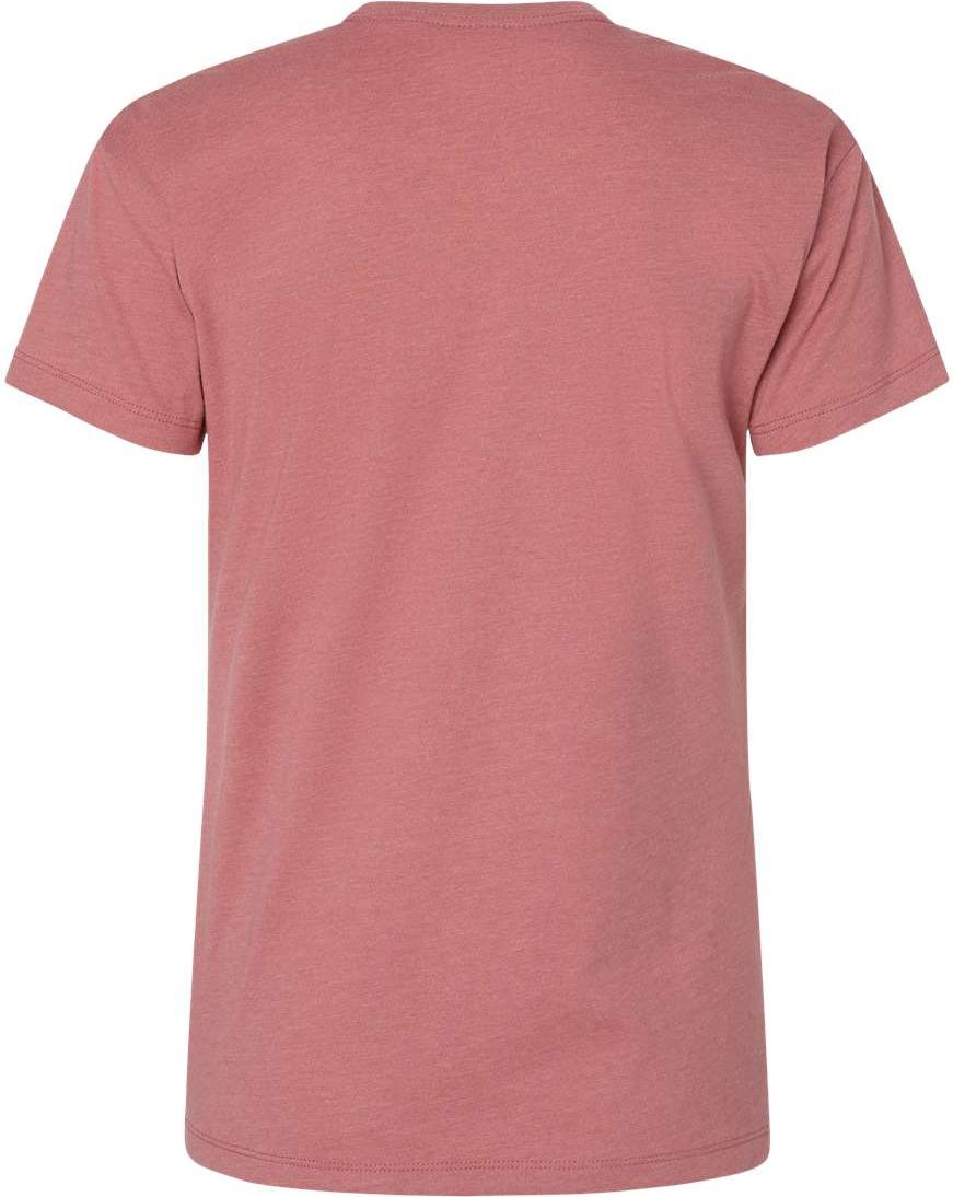 Rear View of Heather Mauve Women's CVC Relaxed T-Shirt - 6600
