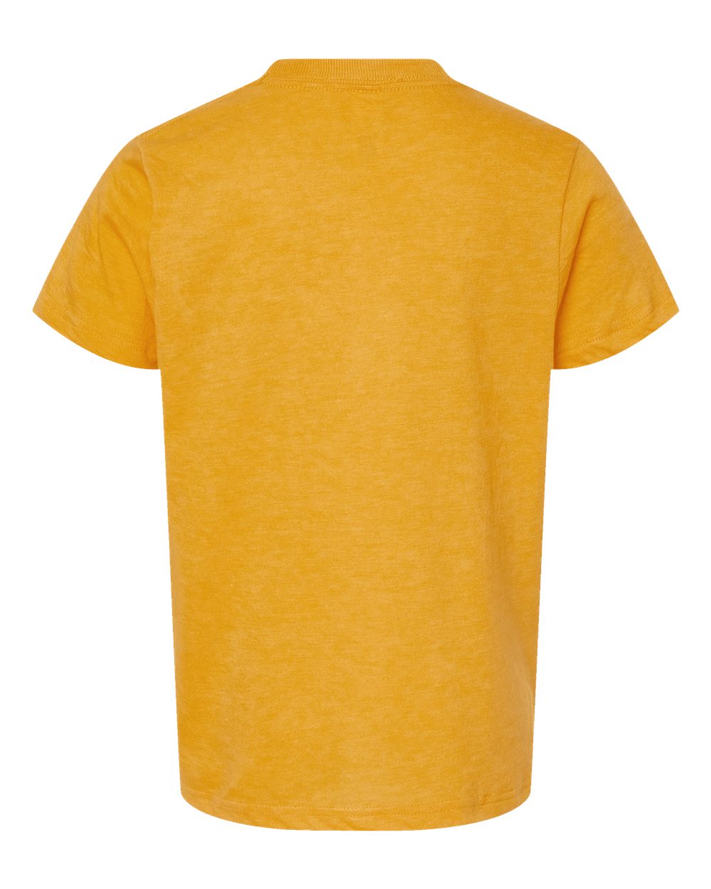 Rear View of Heather Mellow Yellow Youth Fine Jersey T-Shirt - 235