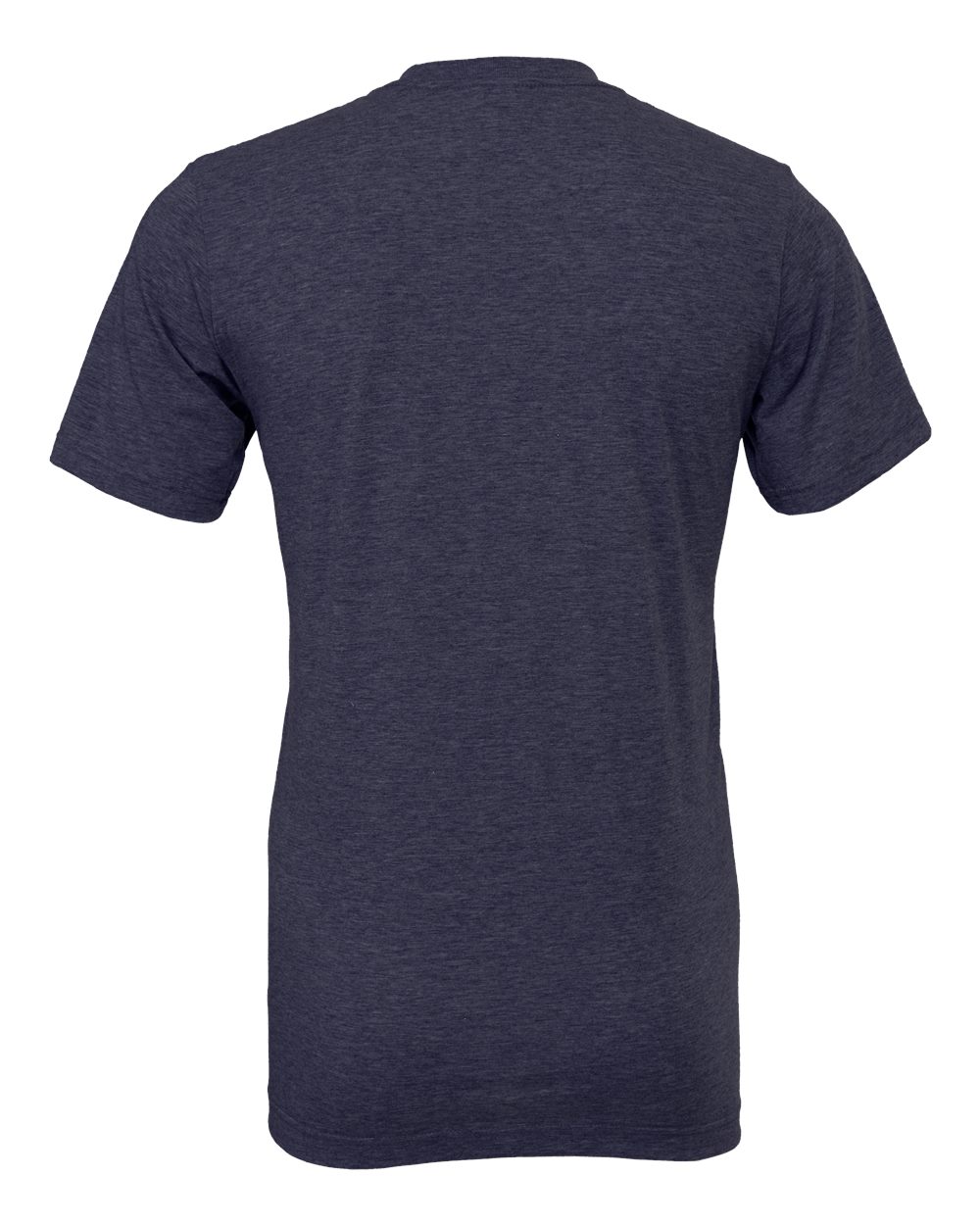 Rear View of Heather Midnight Navy CVC Jersey Tee - 3001CVC