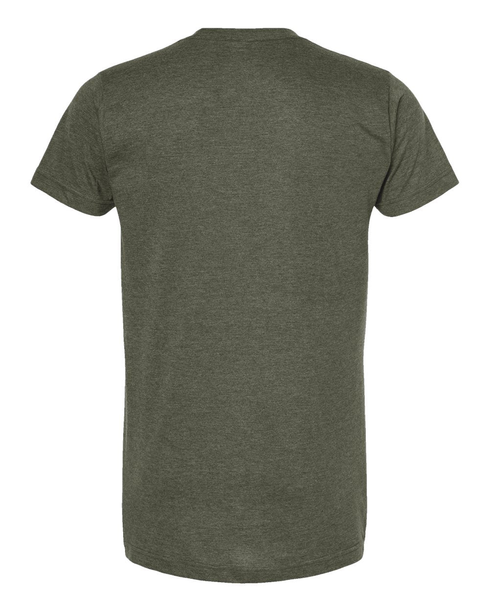 Rear View of Heather Military Green Fine Jersey T-Shirt - 202
