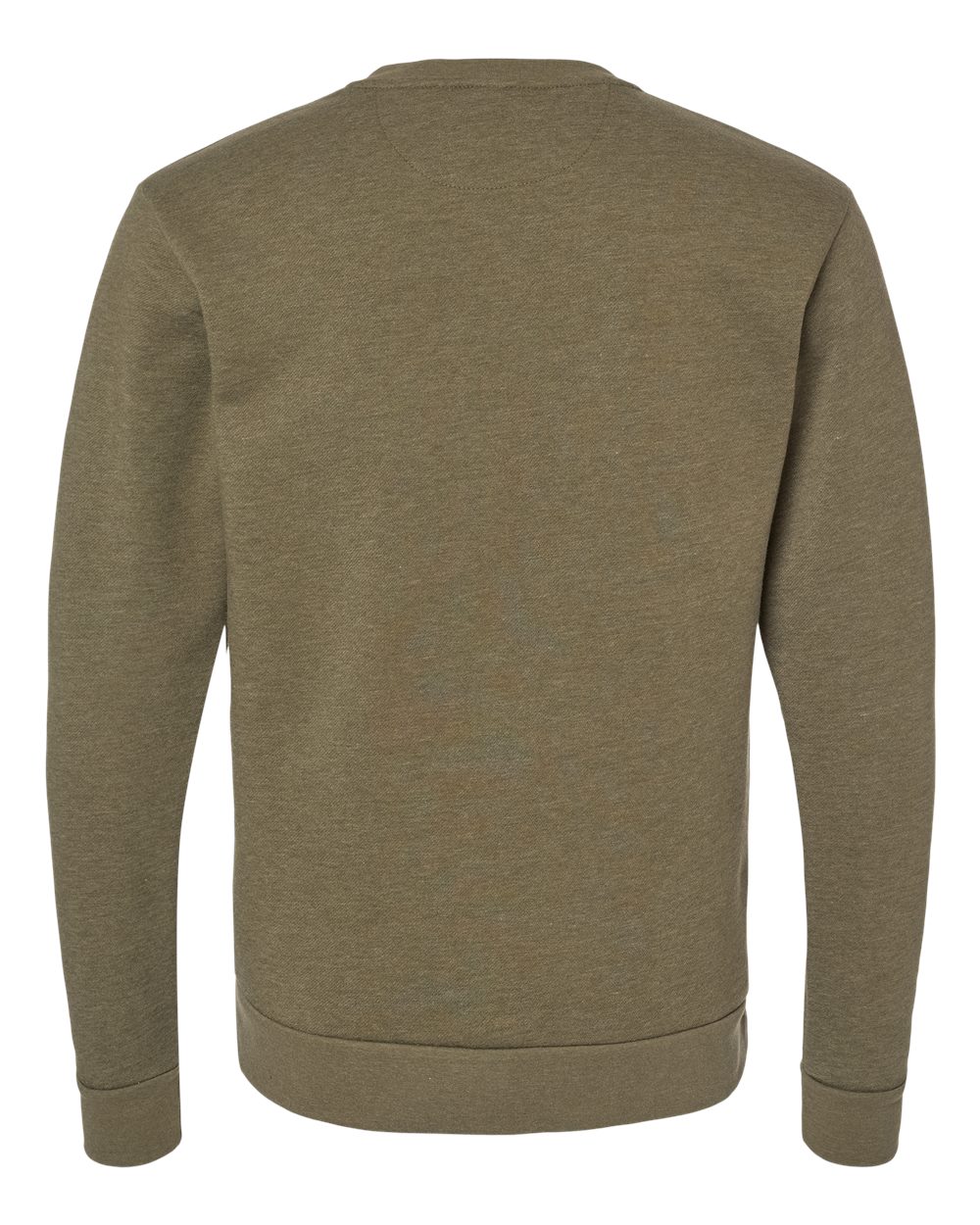 Rear View of Heather Military Green Malibu Crewneck Sweatshirt - 9002