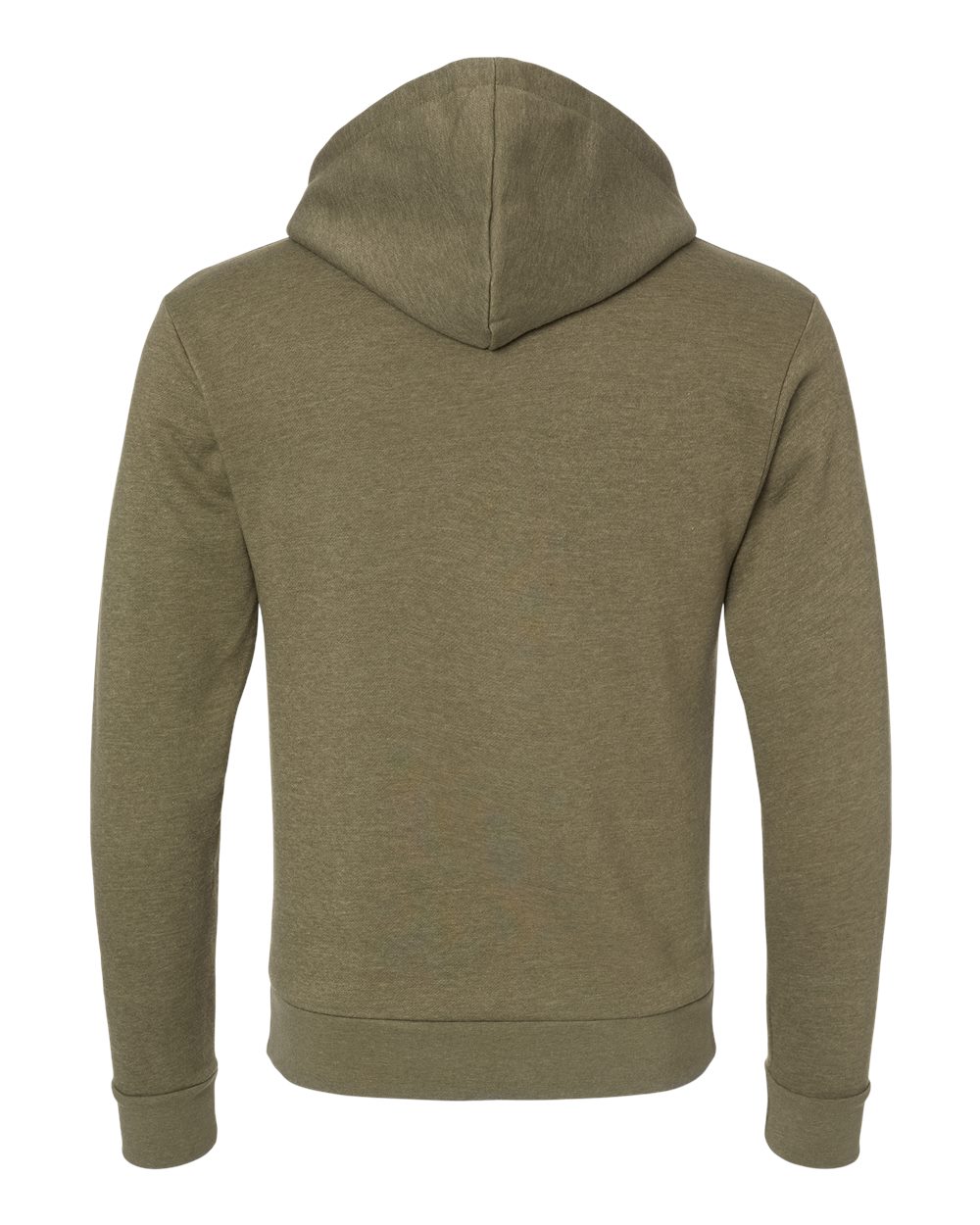 Rear View of Heather Military Green Malibu Hoodie - 9302
