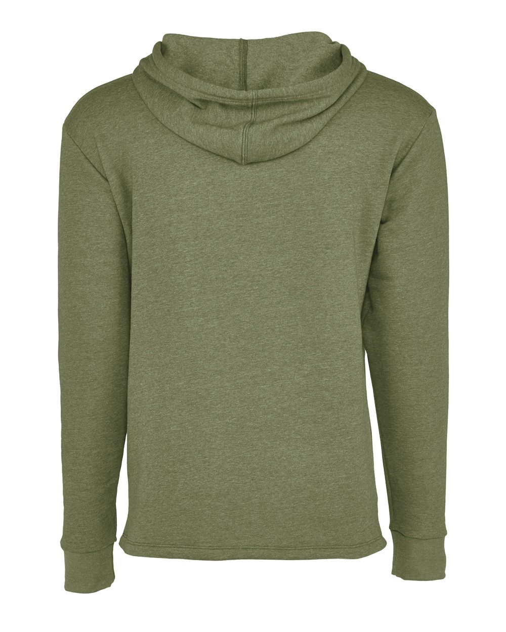 Rear View of Heather Military Green Malibu Welt Pocket Hoodie - 9300