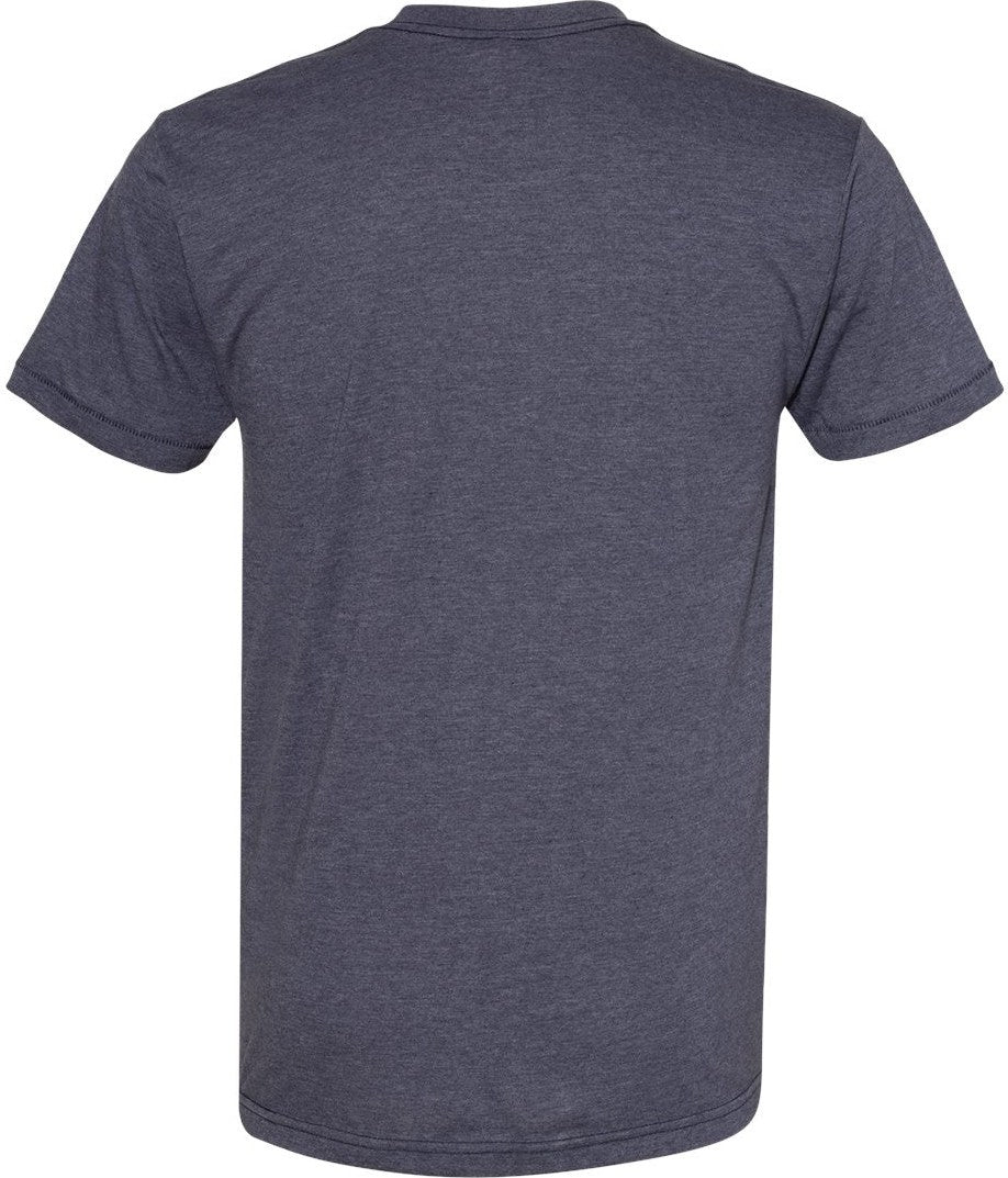Rear View of Heather Navy 50/50 Tee - BB401