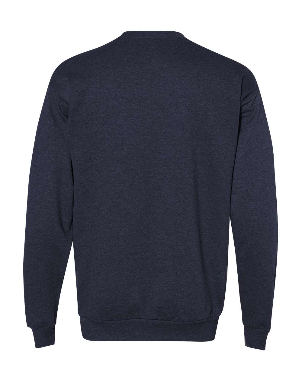 Rear View of Heather Navy Ecosmart® Crewneck Sweatshirt - P160