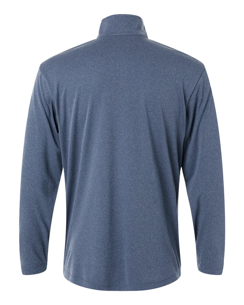 Rear View of Heather Navy Pro-Lock Performance Quarter-Zip Pullover - 41870