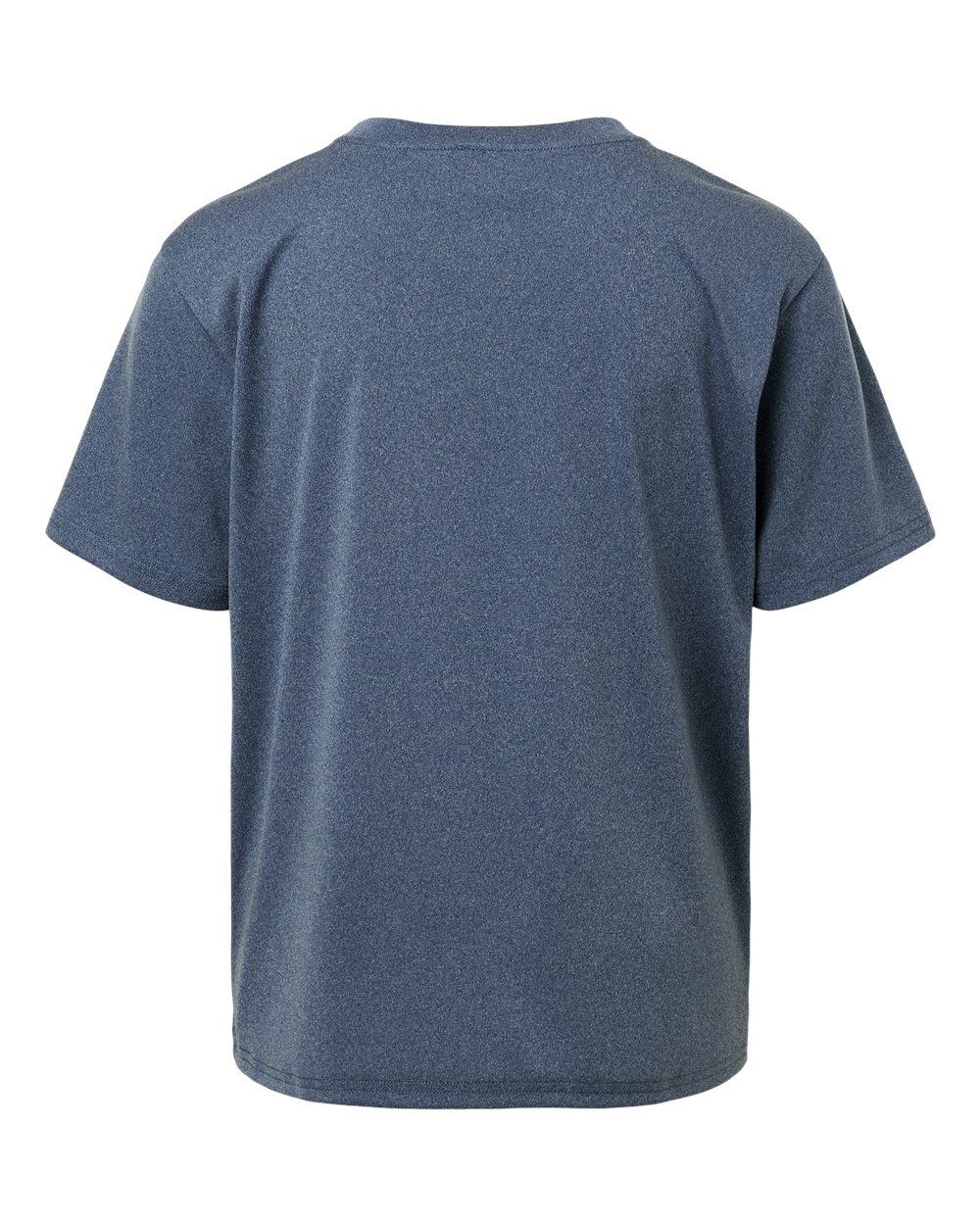 Rear View of Heather Navy Pro-Lock Youth Performance T-Shirt - 48000Y