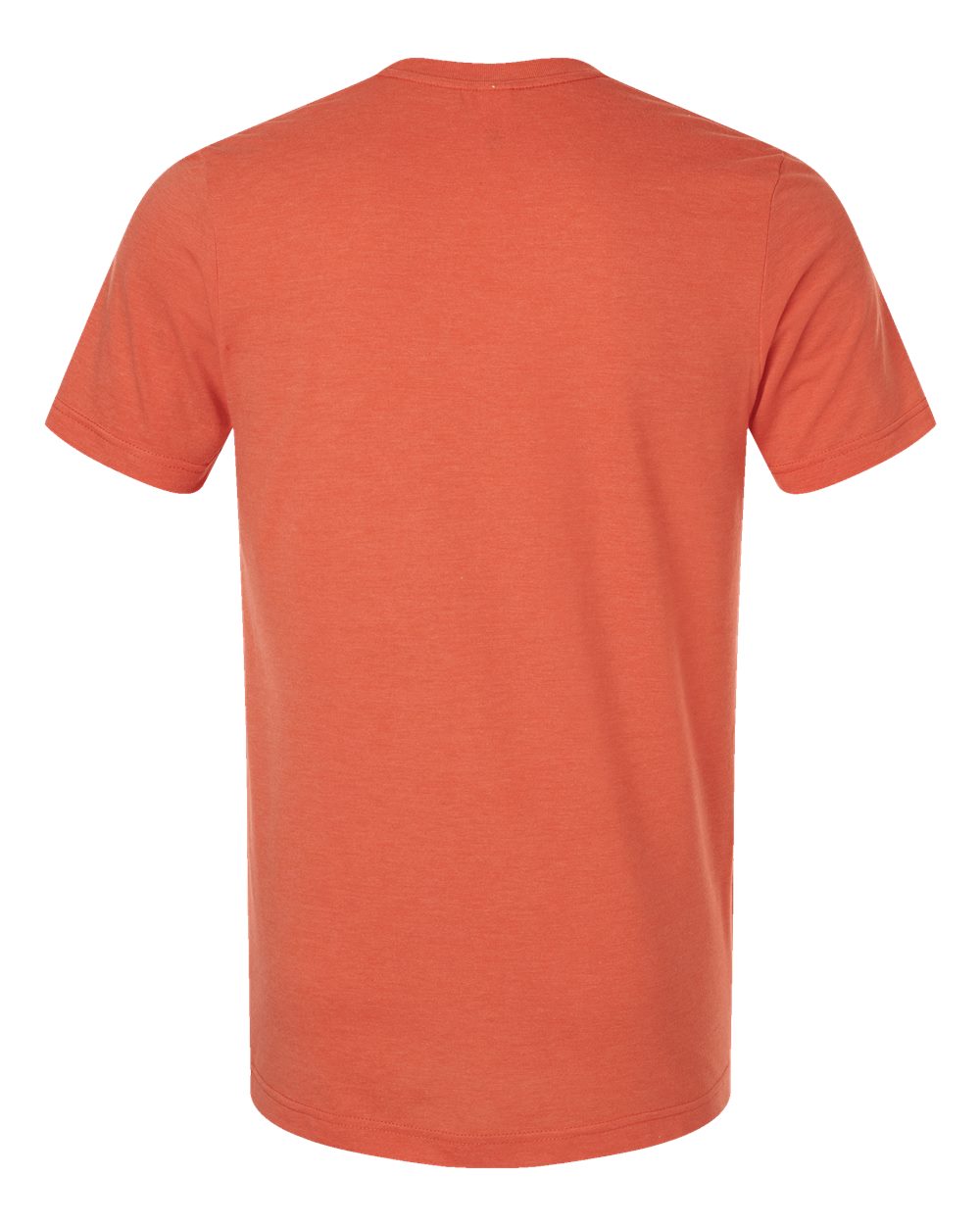 Rear View of Heather Orange Combed CVC T-Shirt - 602CVC
