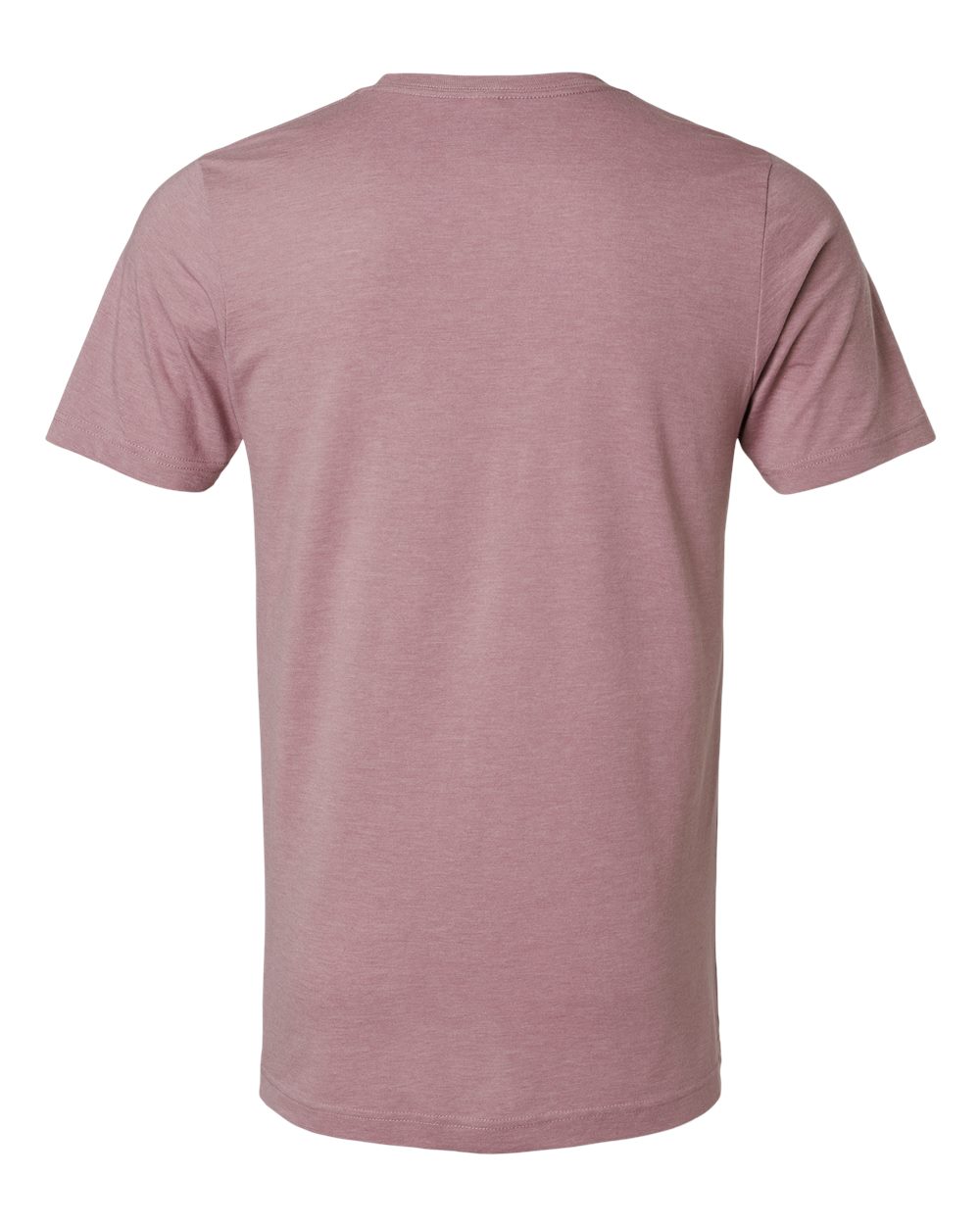 Rear View of Heather Orchid Combed CVC T-Shirt - 602CVC