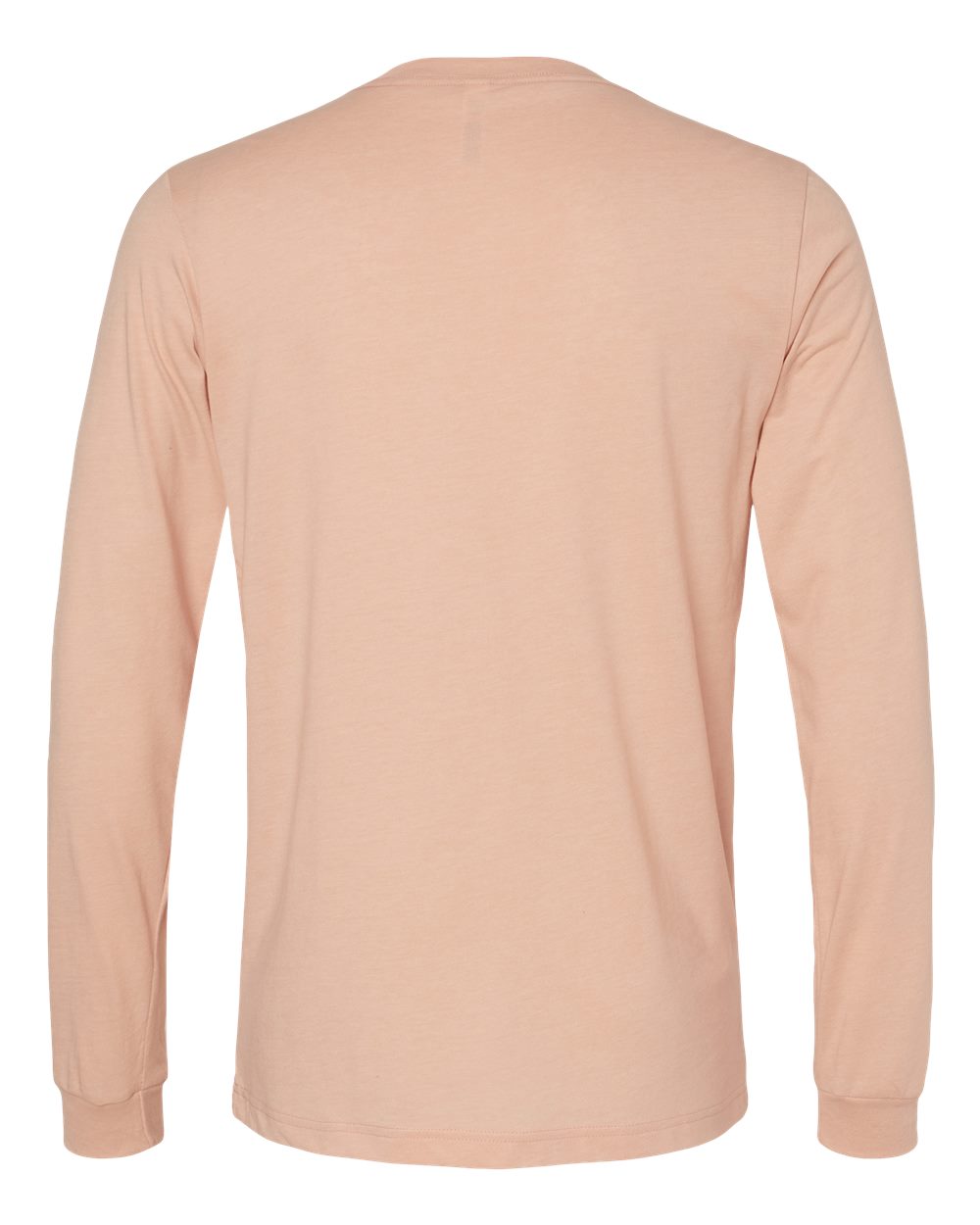 Rear View of Heather Peach Heather CVC Long Sleeve Tee - 3501CVC