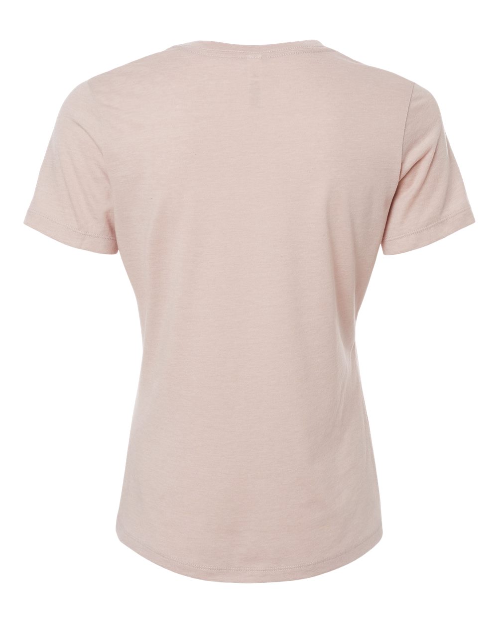 Rear View of Heather Pink Gravel Women’s Relaxed Fit Heather CVC Tee - 6400CVC