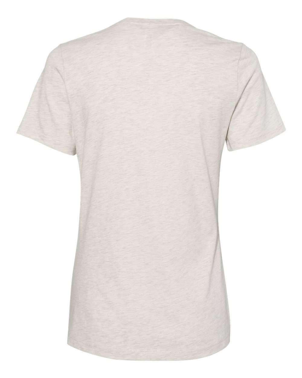 Rear View of Heather Prism Natural Women’s Relaxed Fit Heather CVC Tee - 6400CVC