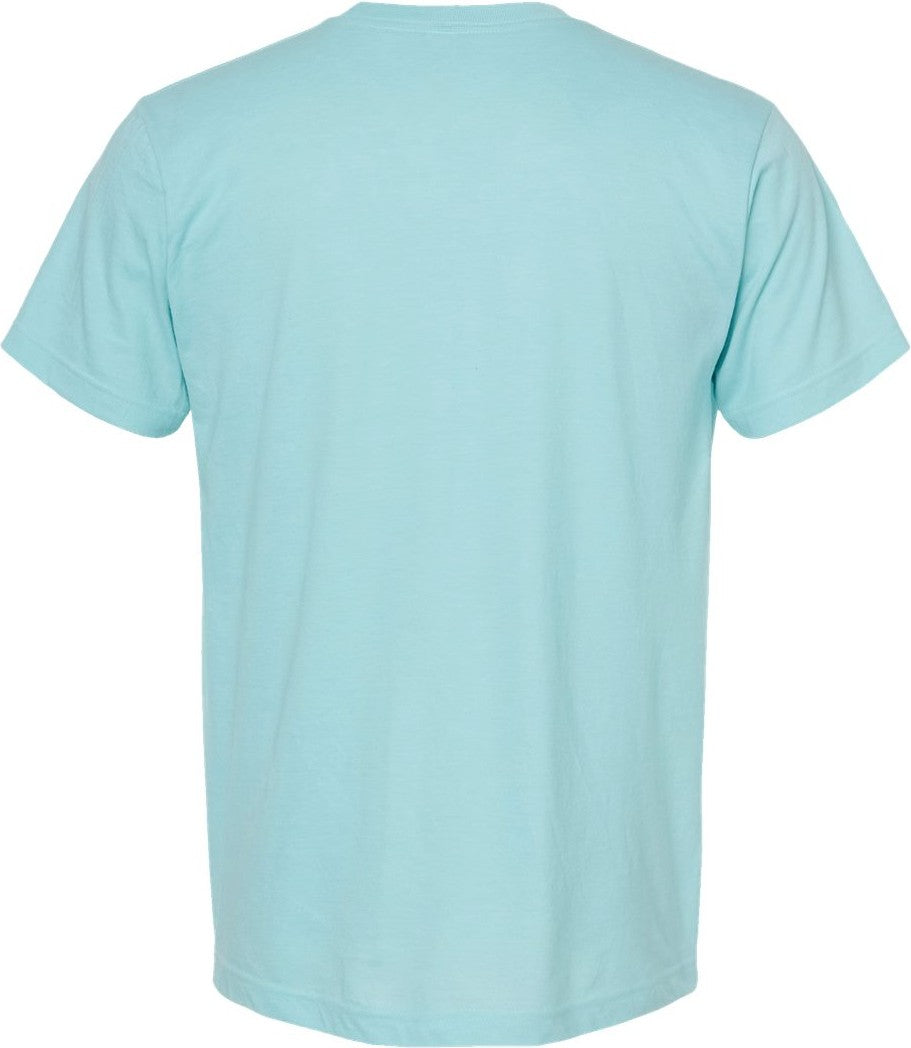 Rear View of Heather Purist Blue Fine Jersey T-Shirt - 202