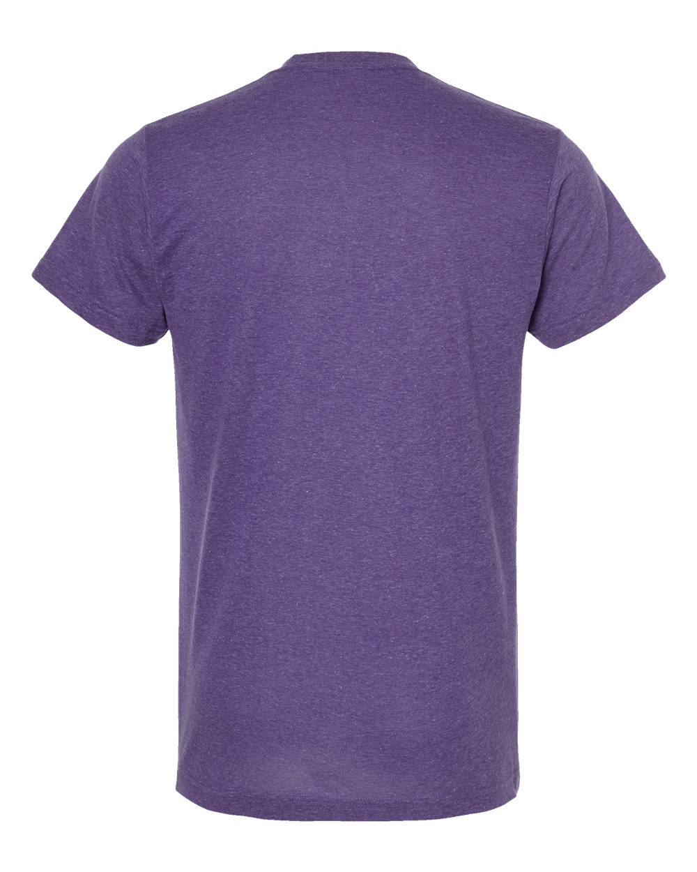 Rear View of Heather Purple Poly-Rich T-Shirt - 241
