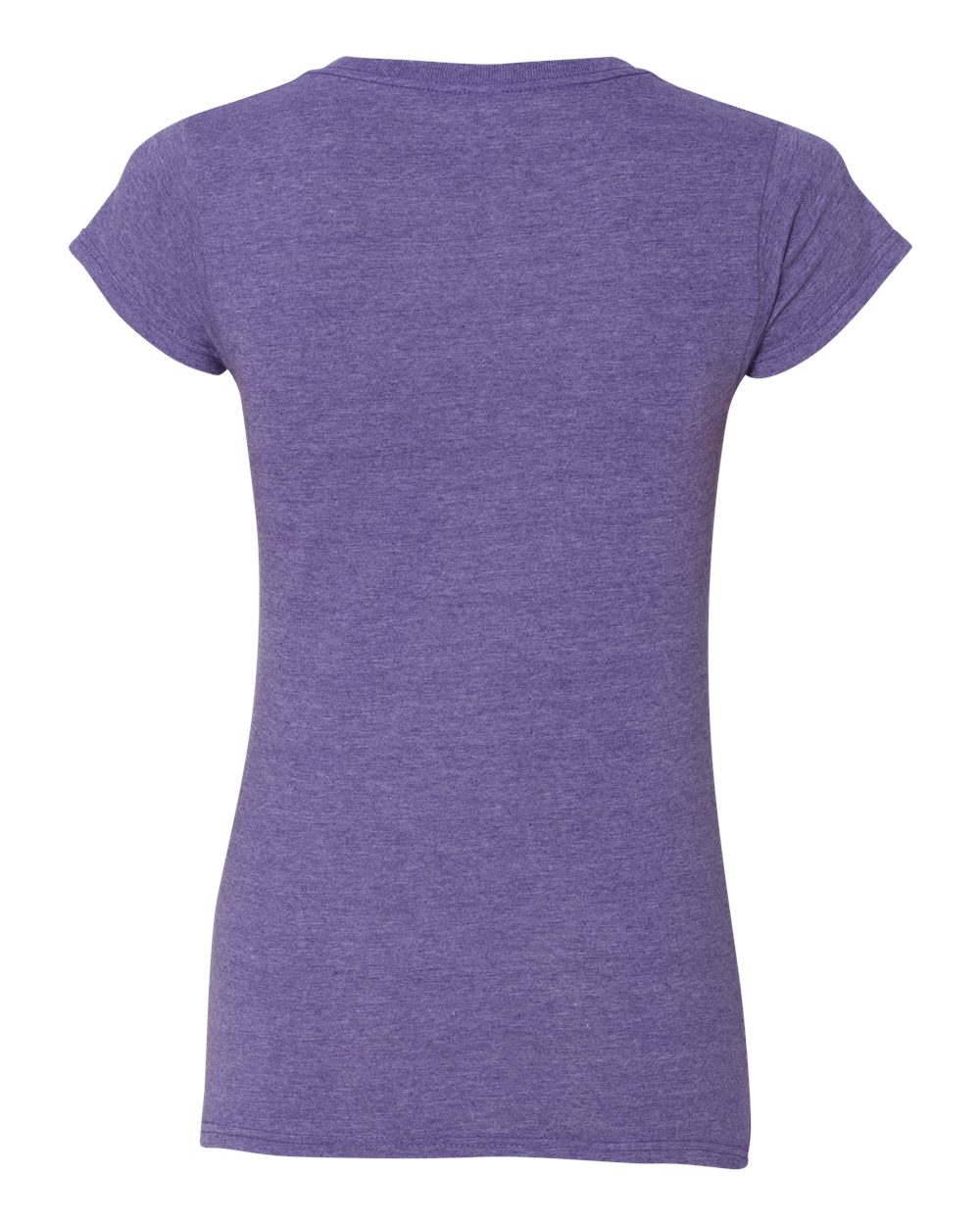 Rear View of Heather Purple Softstyle® Women’s V-Neck T-Shirt - 64V00L