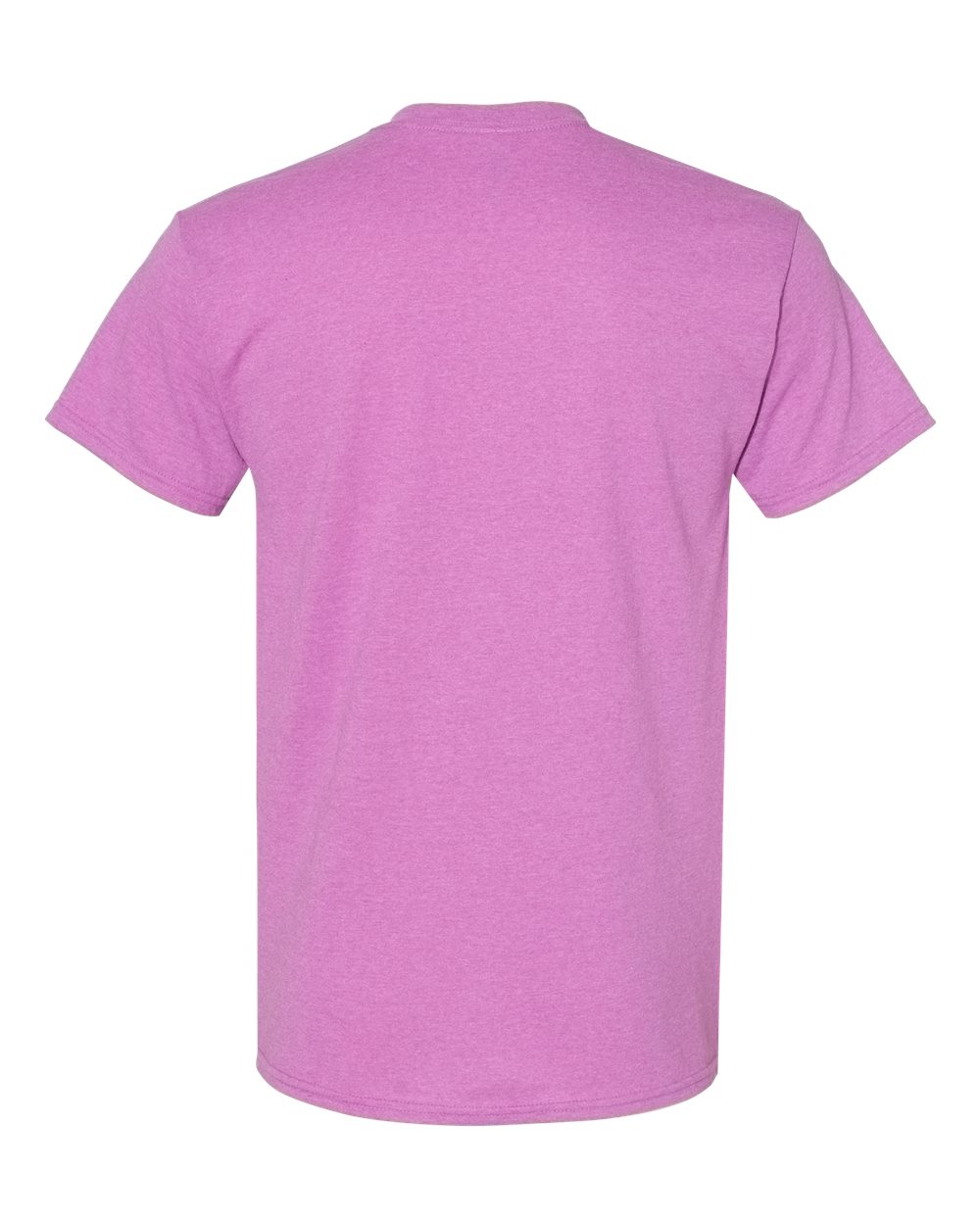 Rear View of Heather Radiant Orchid Heavy Cotton™ T-Shirt - 5000