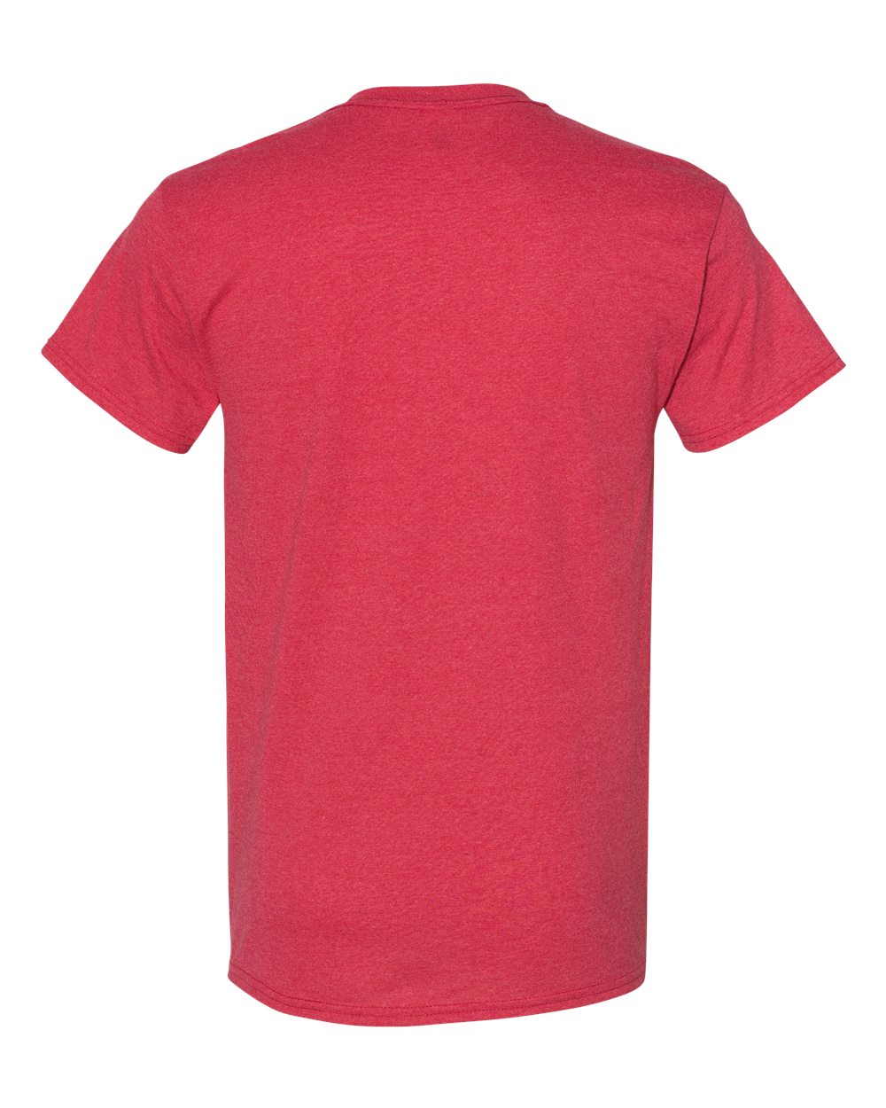 Rear View of Heather Red Heavy Cotton™ T-Shirt - 5000