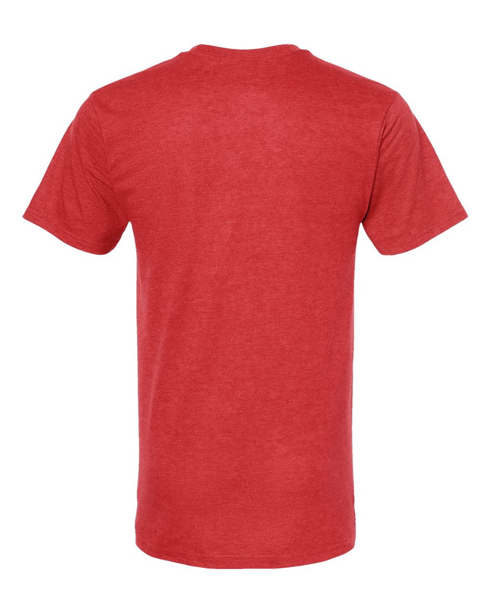 Rear View of Heather Red Heavyweight Jersey T-Shirt - 290