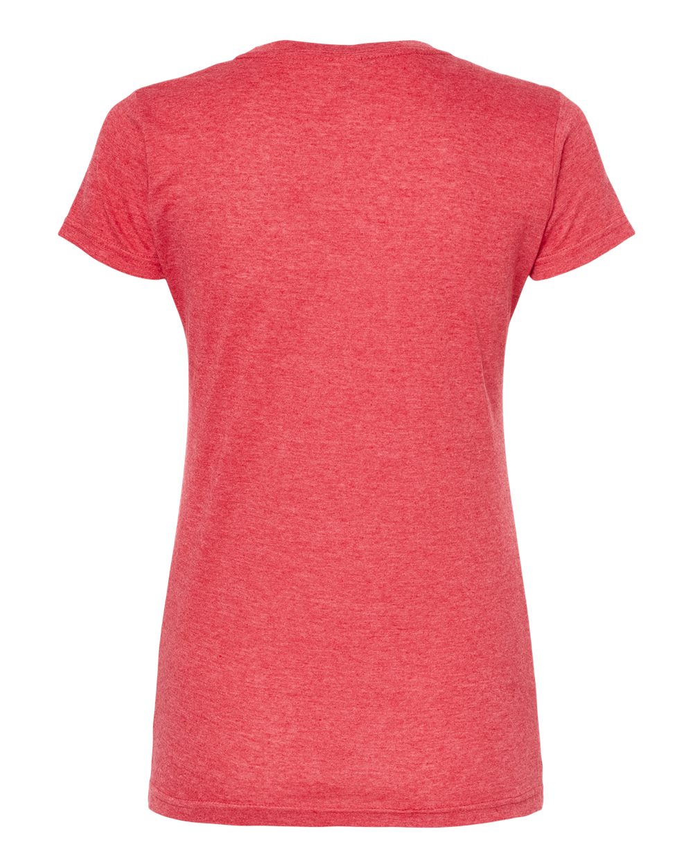 Rear View of Heather Red Women's Poly-Rich T-Shirt - 240