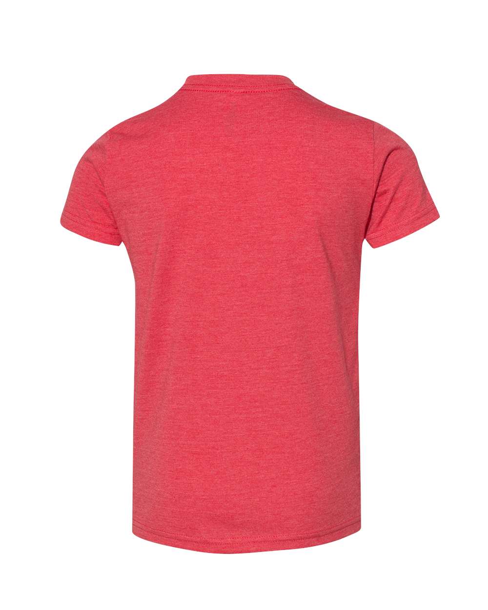 Rear View of Heather Red Youth CVC Jersey Tee - 3001YCVC