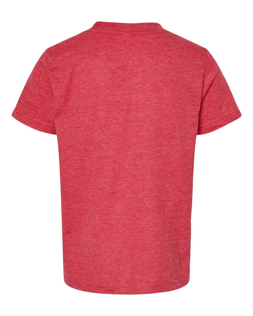 Rear View of Heather Red Youth Fine Jersey T-Shirt - 235
