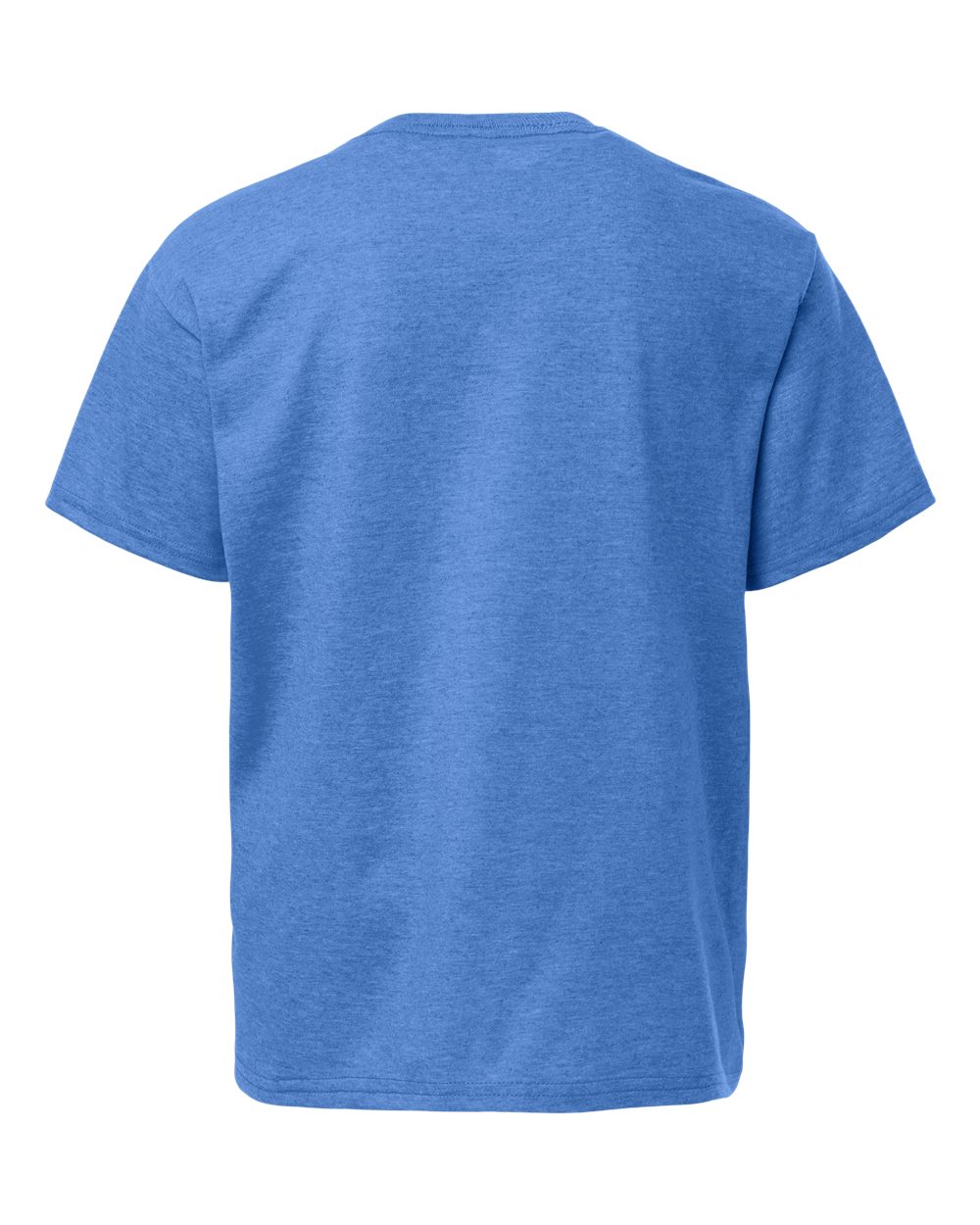 Rear View of Heather Royal Light Cotton Youth T-Shirt - 3000B