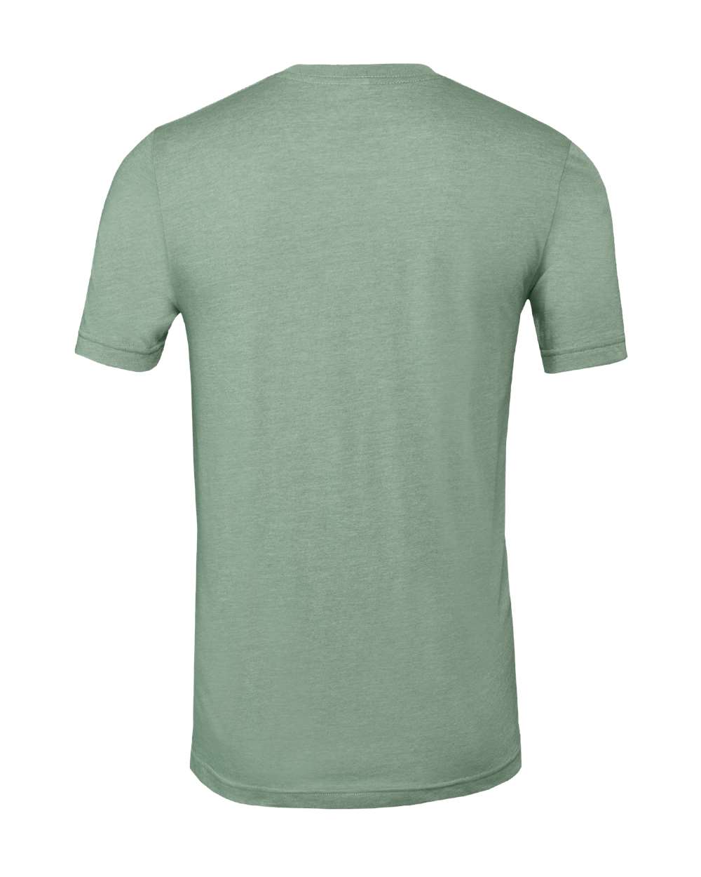 Rear View of Heather Sage CVC Jersey Tee - 3001CVC