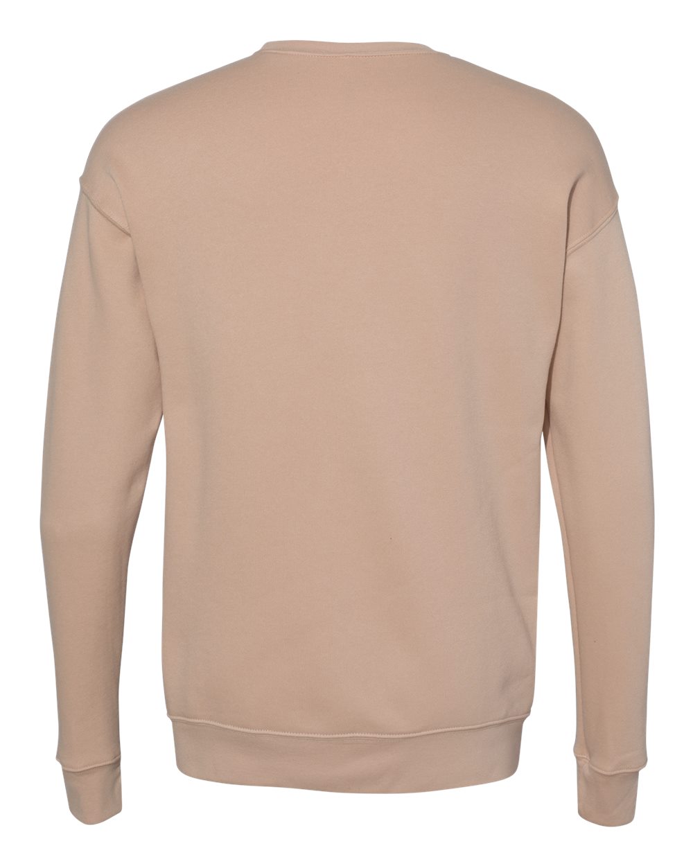 Rear View of Heather Sand Dune Sponge Fleece Drop Shoulder Crewneck Sweatshirt - 3945