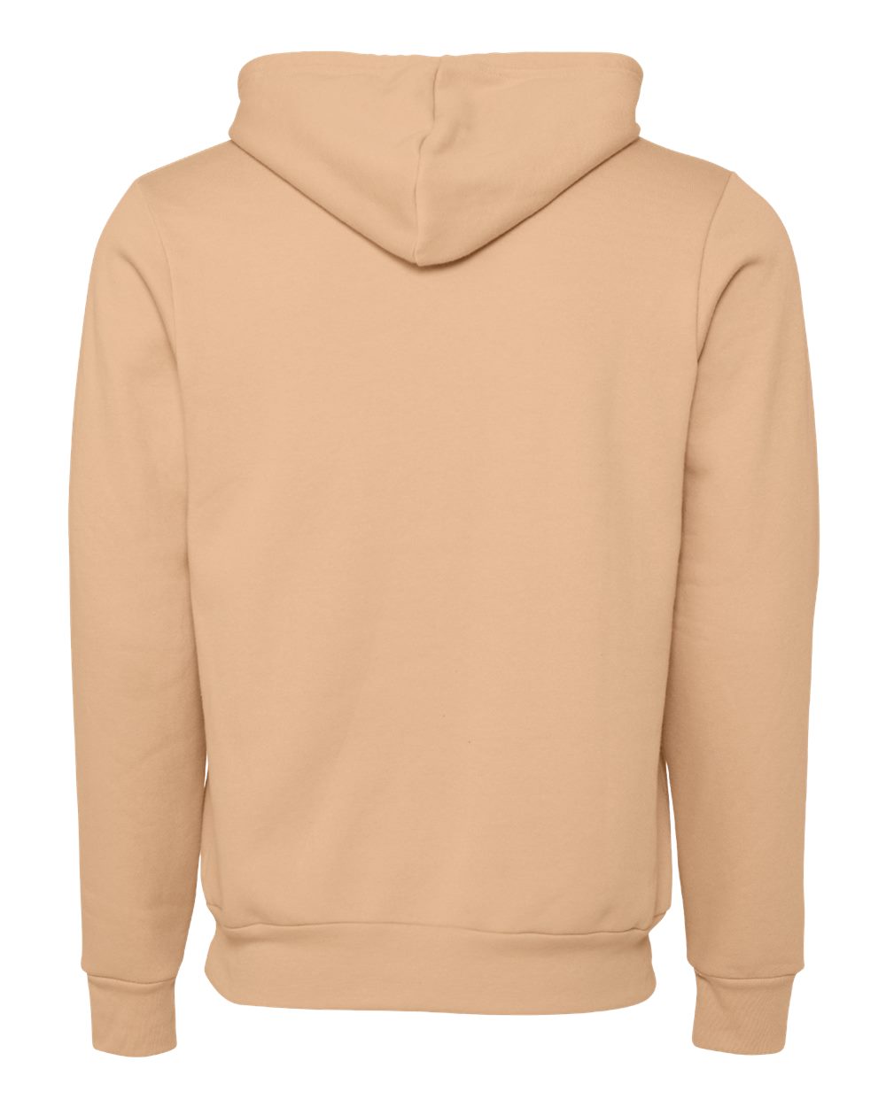 Rear View of Heather Sand Dune Sponge Fleece Hoodie - 3719