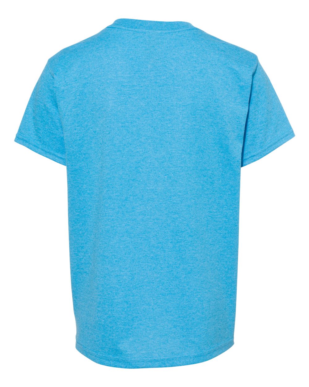 Rear View of Heather Sapphire Heavy Cotton™ Youth T-Shirt - 5000B