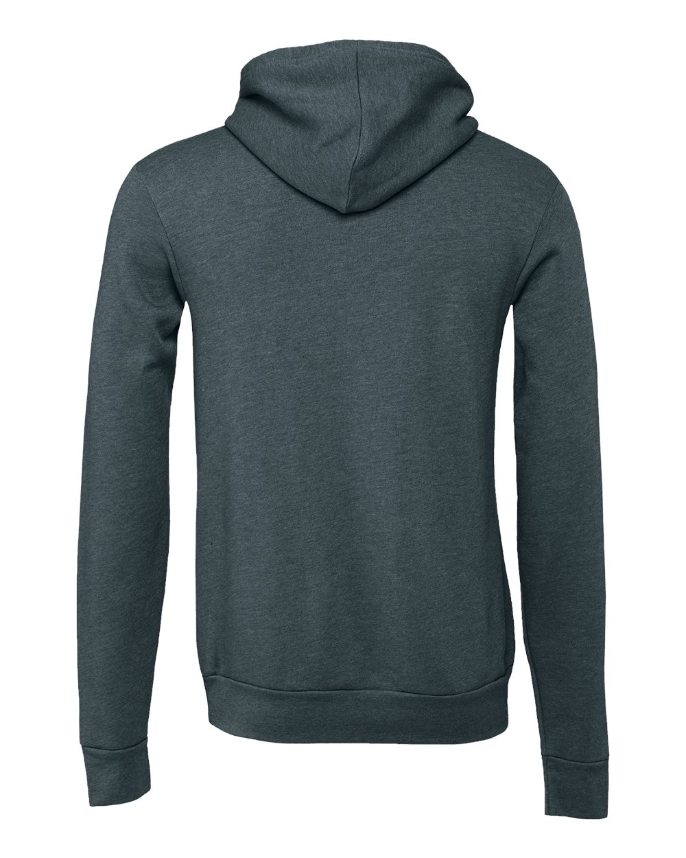 Rear View of Heather Slate Sponge Fleece Hoodie - 3719