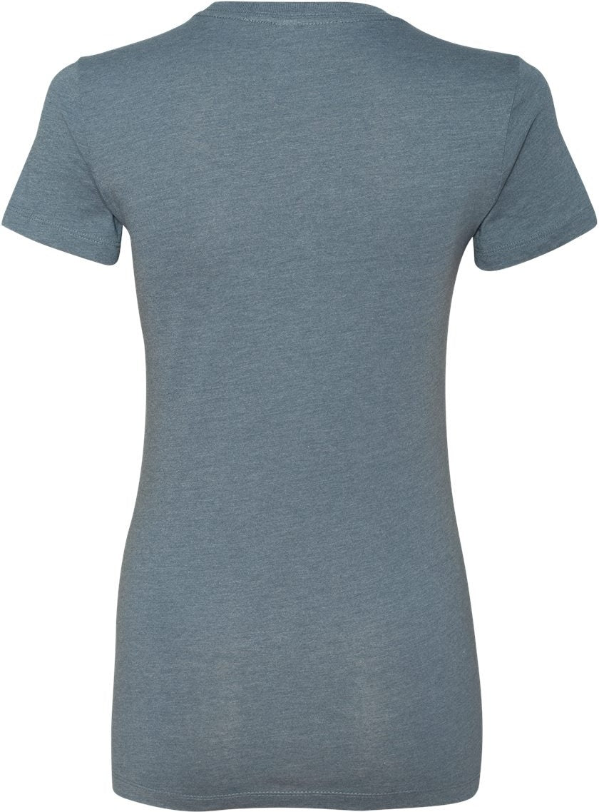 Rear View of Heather Slate Women's Slim Fit Tee - 6004