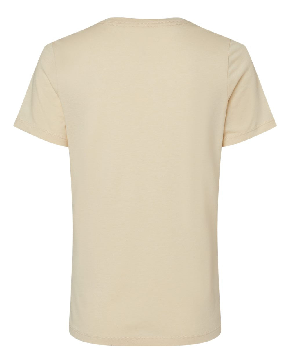 Rear View of Heather Soft Cream Women’s Relaxed Fit Heather CVC Tee - 6400CVC