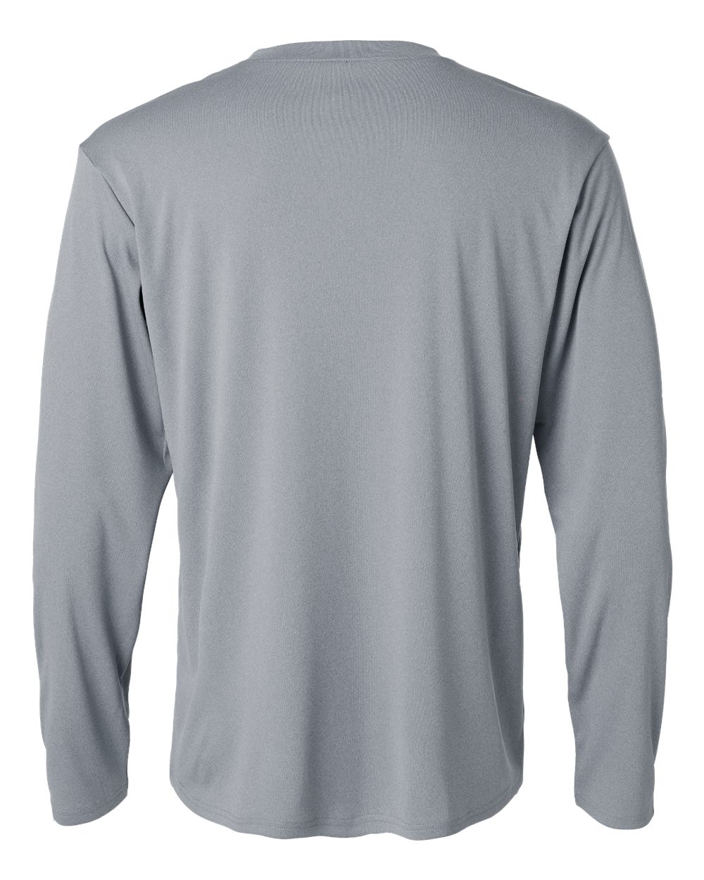 Rear View of Heather Steel Pro-Lock Performance Long Sleeve T-Shirt - 48400