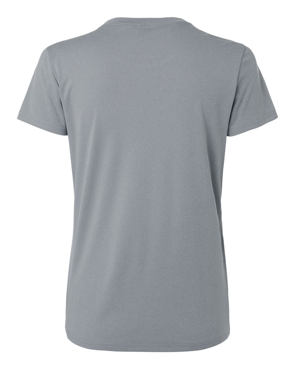Rear View of Heather Steel Pro-Lock Women's Performance T-Shirt - 48000L