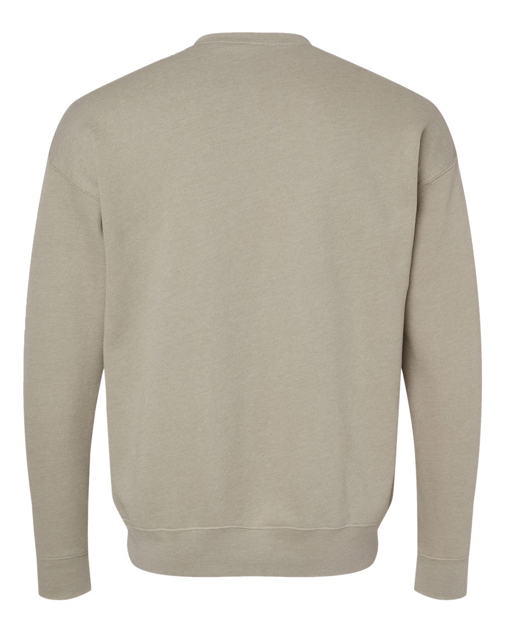 Rear View of Heather Stone Sponge Fleece Drop Shoulder Crewneck Sweatshirt - 3945