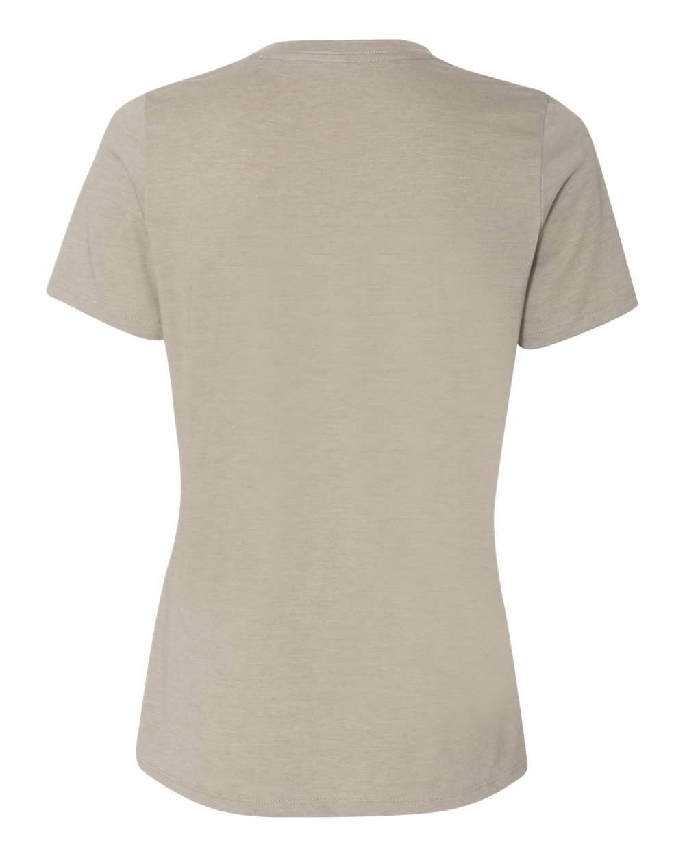 Rear View of Heather Stone Women’s Relaxed Fit Heather CVC Tee - 6400CVC