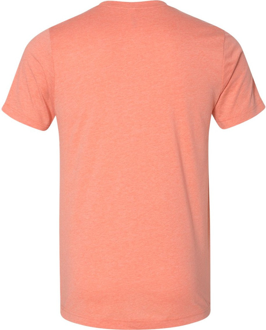 Rear View of Heather Sunset CVC Jersey Tee - 3001CVC