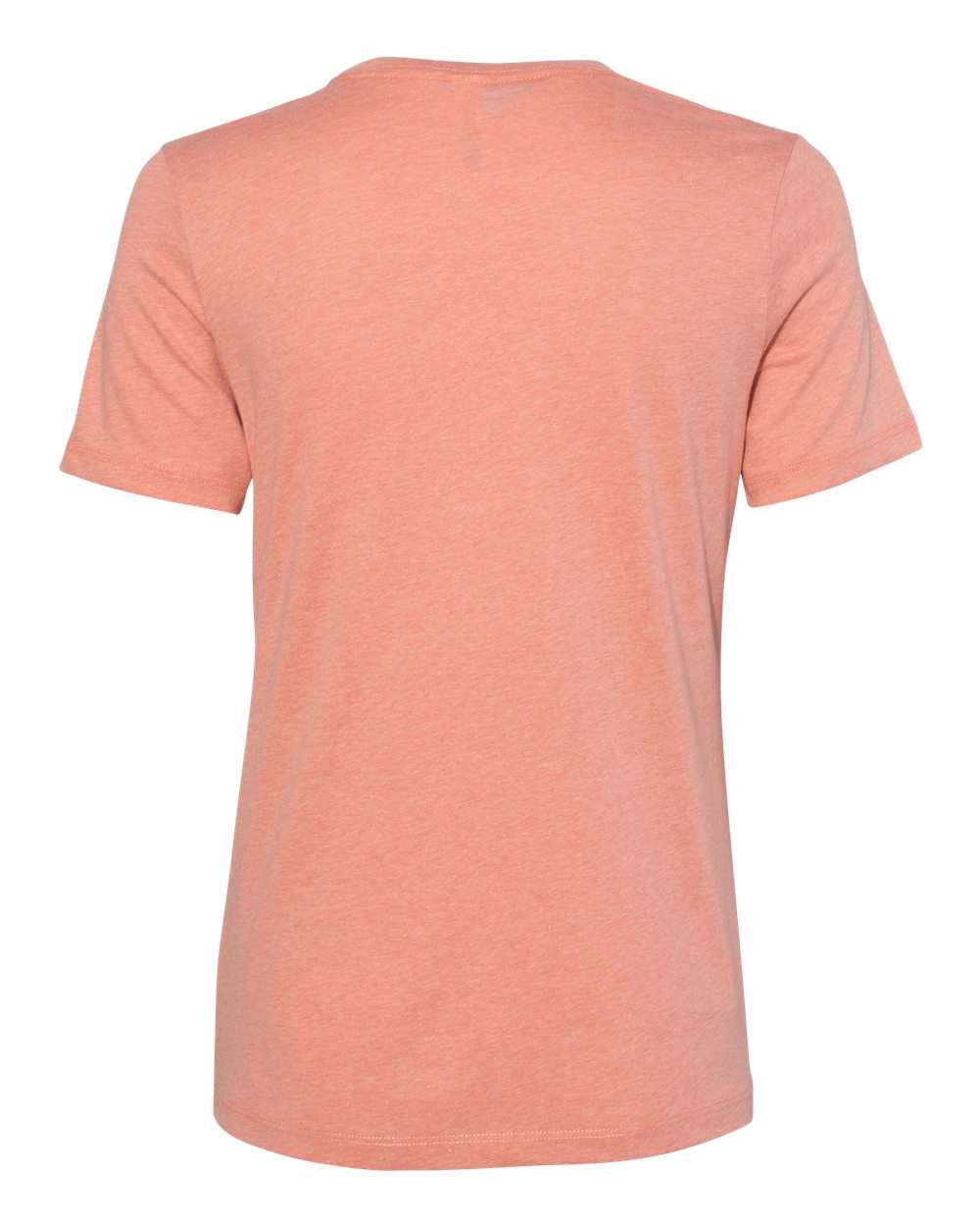Rear View of Heather Sunset Women’s Relaxed Fit Heather CVC Tee - 6400CVC