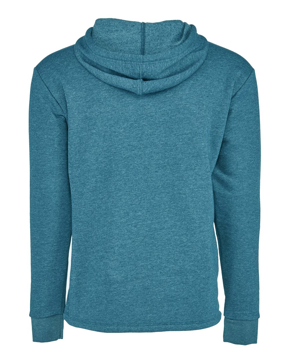 Rear View of Heather Teal Malibu Welt Pocket Hoodie - 9300