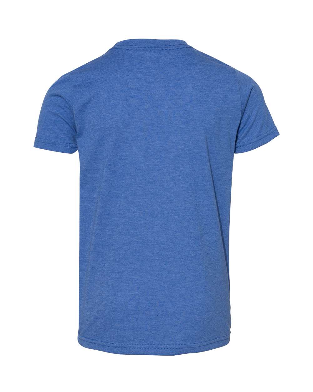 Rear View of Heather True Royal Youth CVC Jersey Tee - 3001YCVC