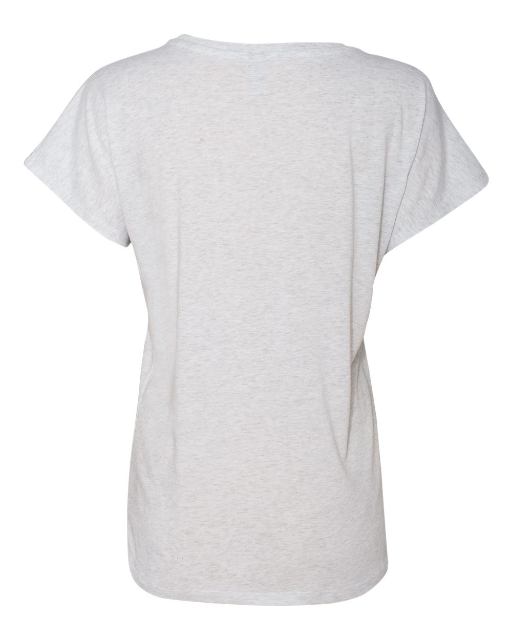 Rear View of Heather White Women’s Triblend Dolman T-Shirt - 6760