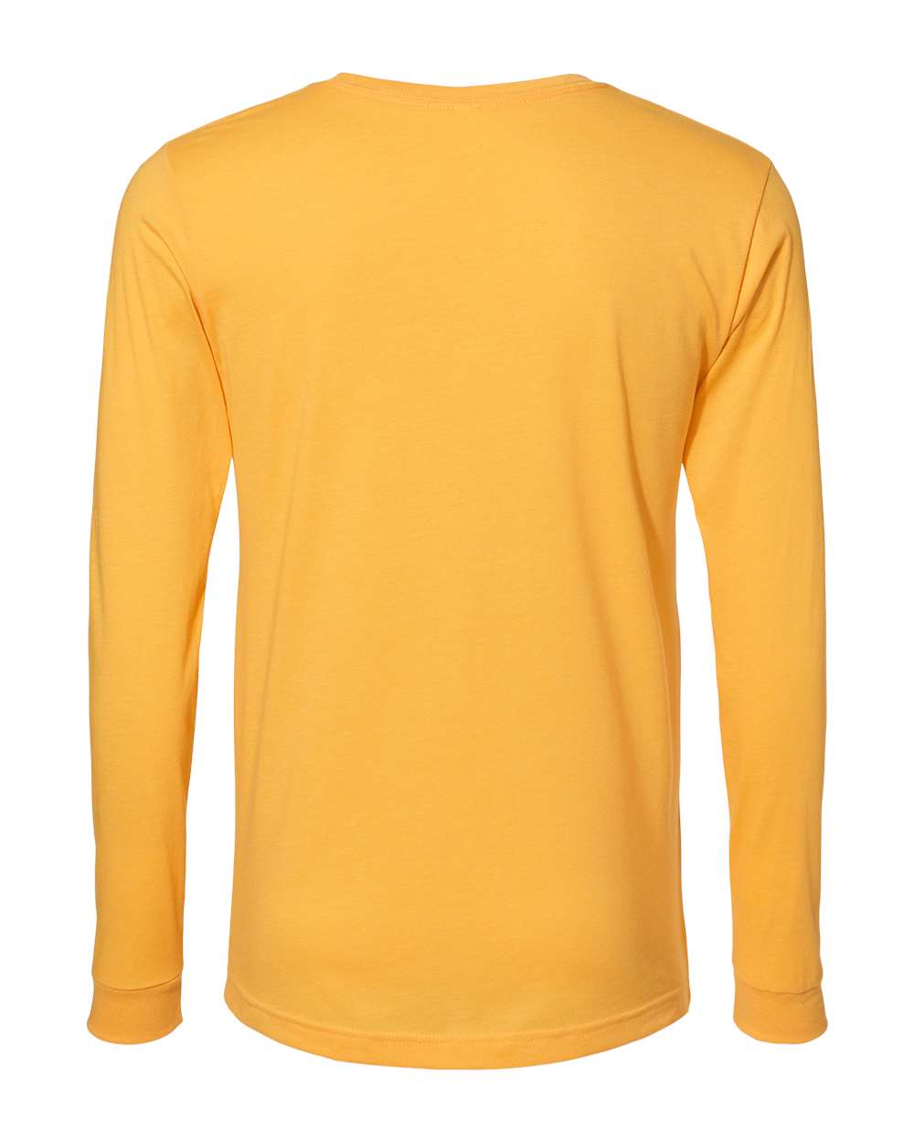 Rear View of Heather Yellow Gold Heather CVC Long Sleeve Tee - 3501CVC