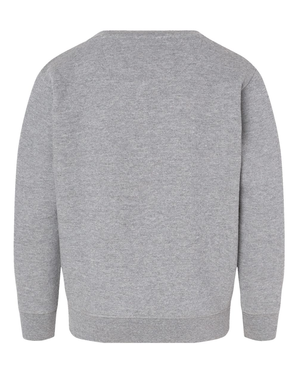 Rear View of Heather Youth Elevated Fleece Crewneck Sweatshirt - 2225