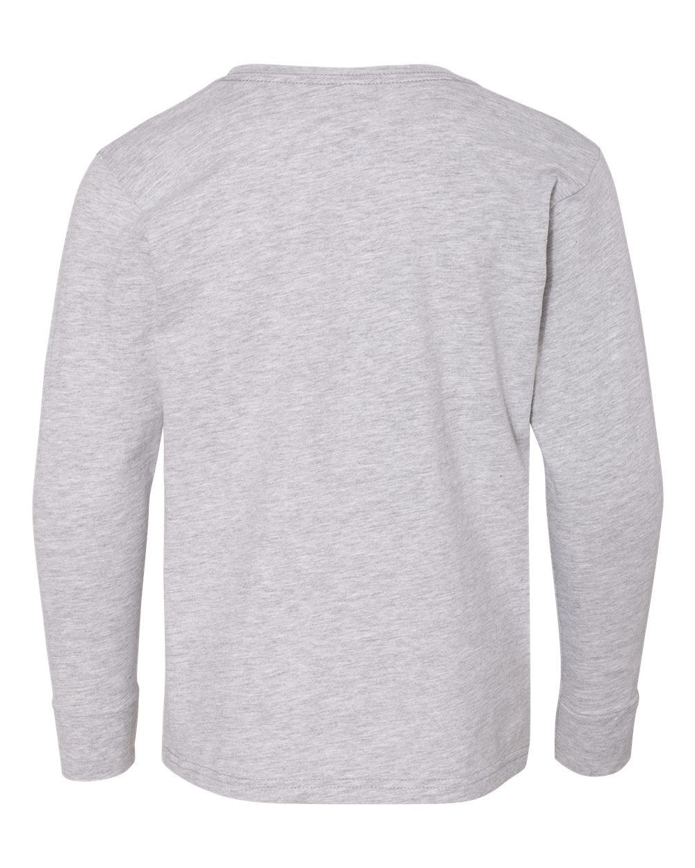 Rear View of Heather Youth Fine Jersey Long Sleeve Tee - 6201