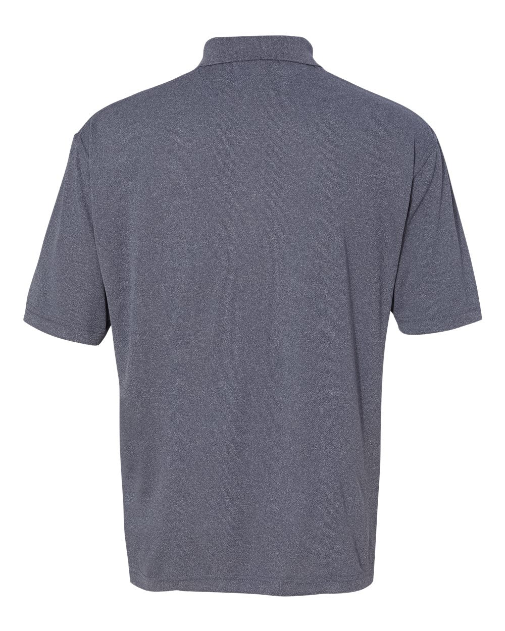 Rear View of Heathered Navy Moisture Free Mesh Polo - 0469