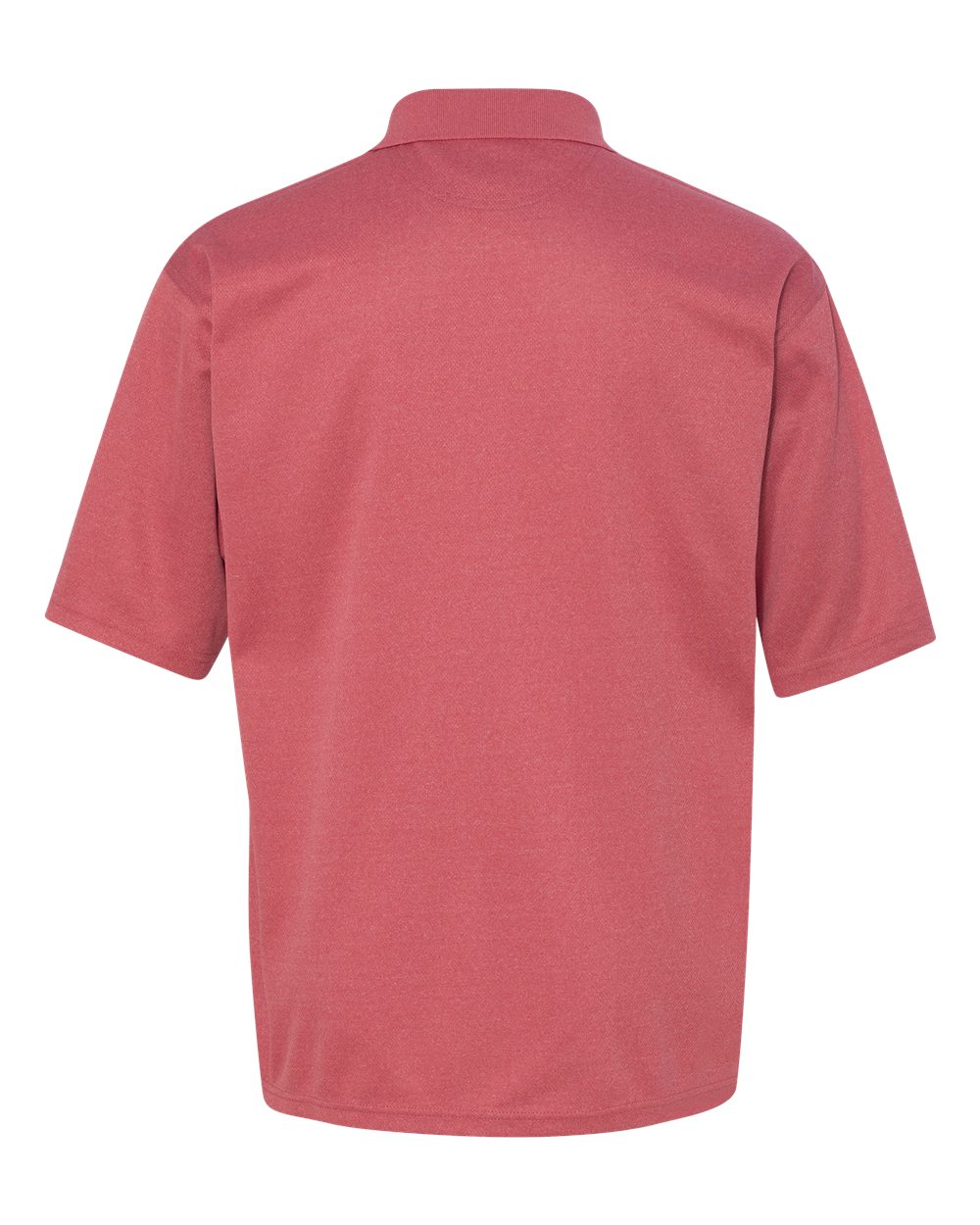 Rear View of Heathered Red Moisture Free Mesh Polo - 0469